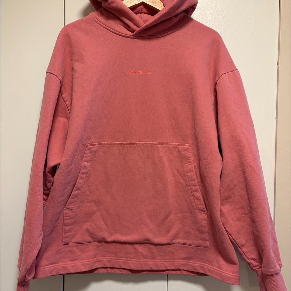Acne Studios Coral Pink Hooded Sweatshirt